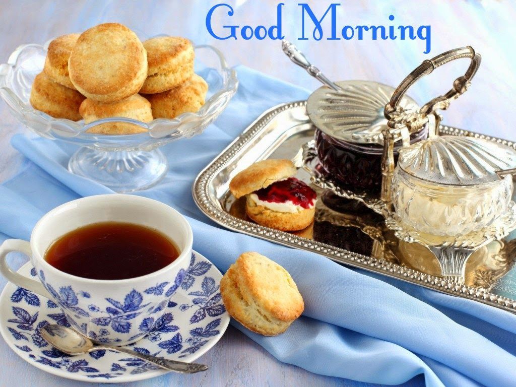 Good Morning With Tea And Breakfast Images