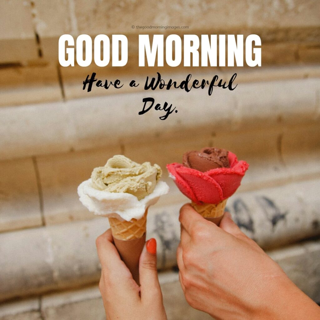 Ice Cream Good Morning Images With Cone