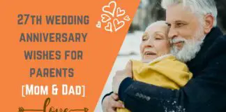 27th wedding anniversary wishes for parents [Mom & Dad]