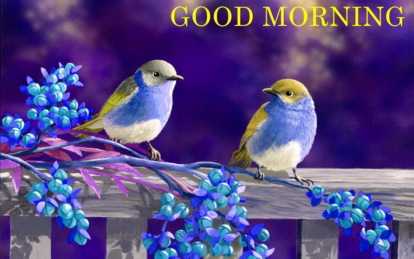 Good Morning Images With Birds And Flowers