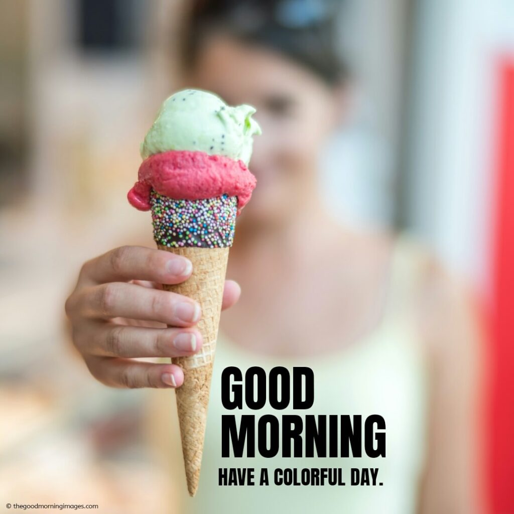 Ice Cream Good Morning Images With Cone